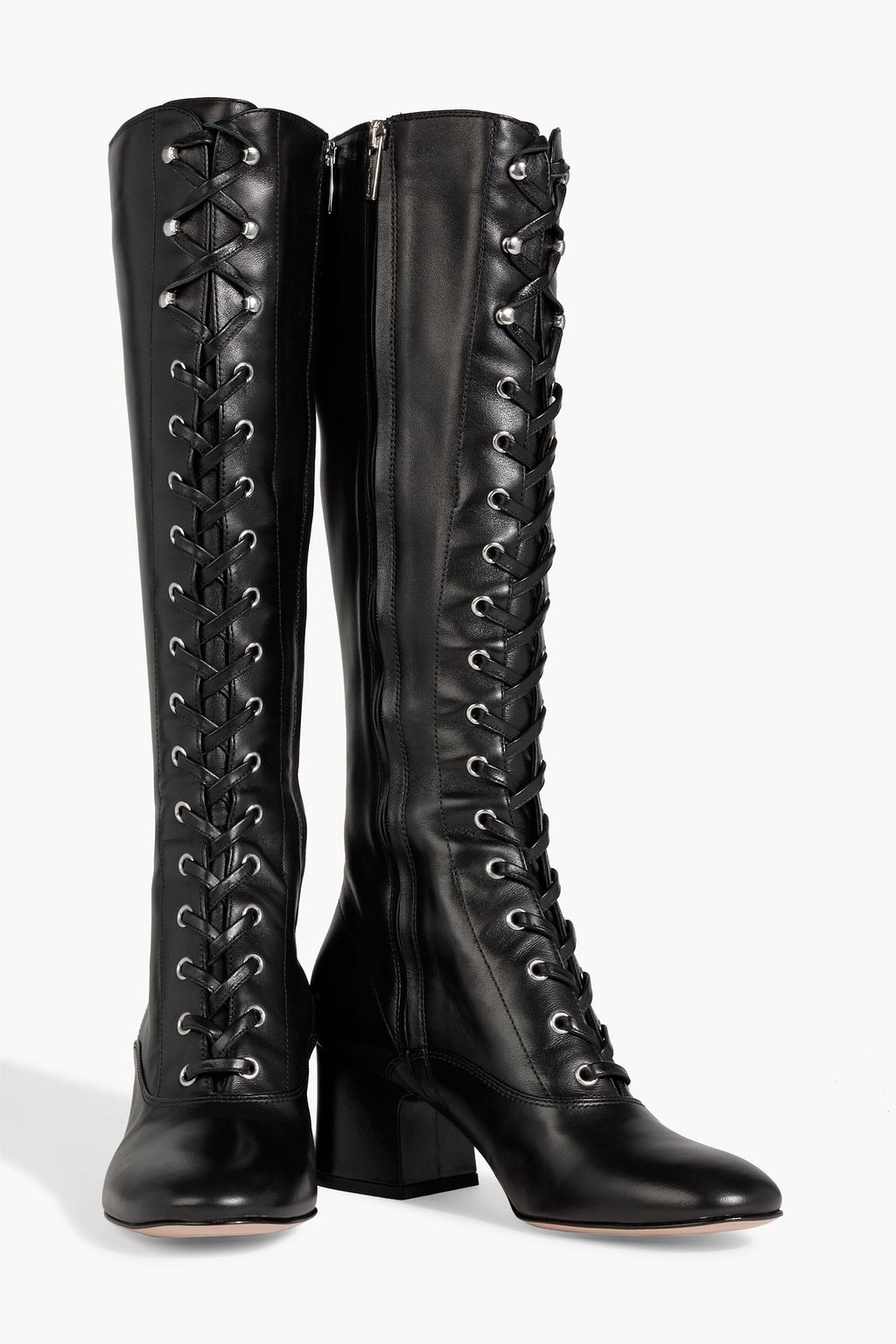 GIANVITO ROSSI Lace-up leather knee boots