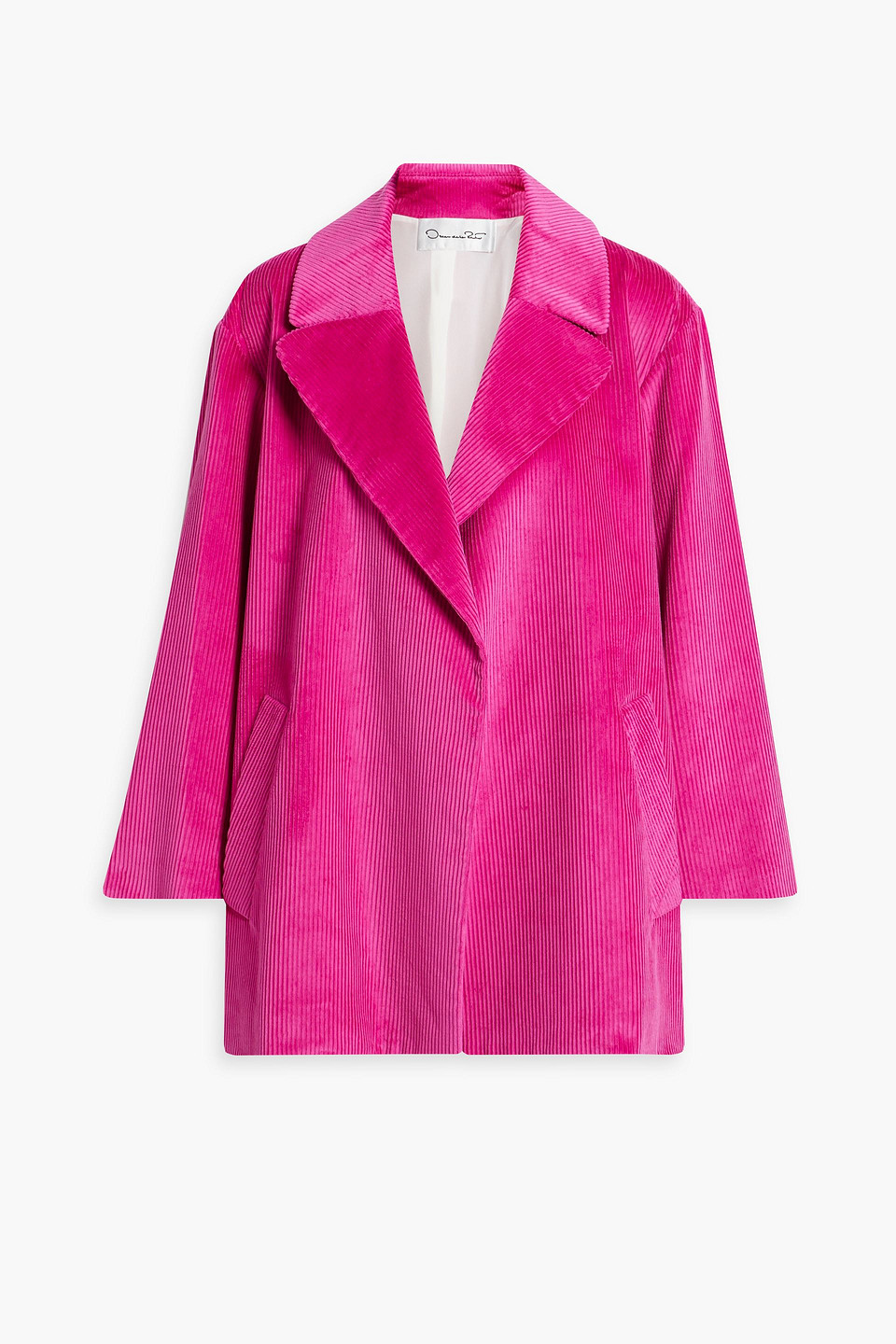 Oscar De La Renta Cotton-corduroy Blazer In Fuchsia