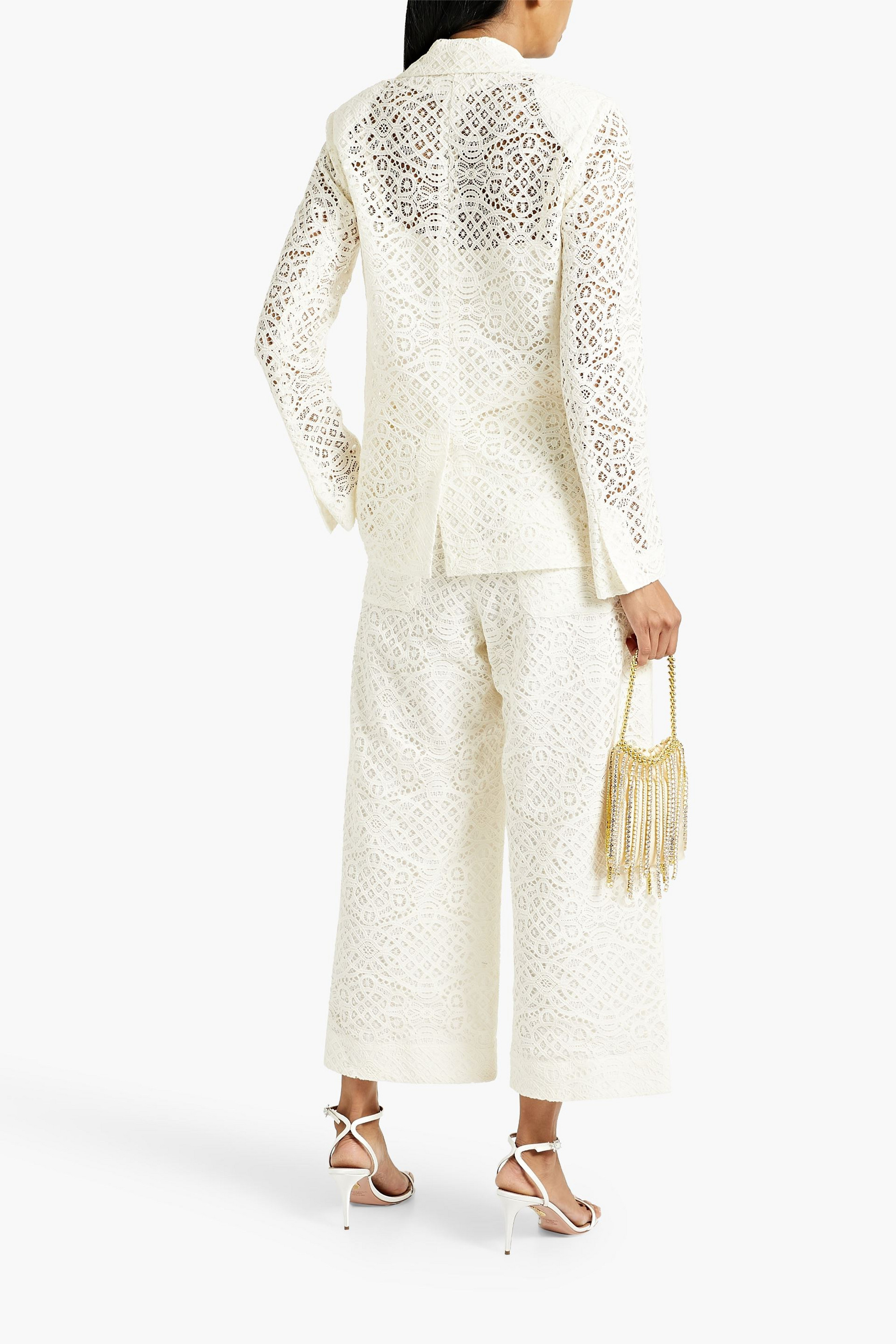 Oscar de la Renta Cotton guipure lace blazer thumbnail