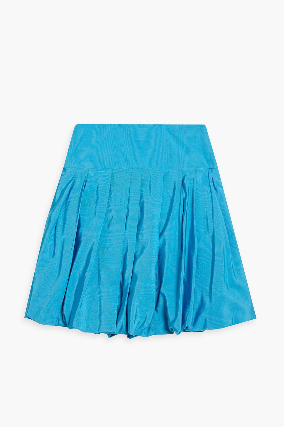 Pleated cotton-blend moire mini skirt