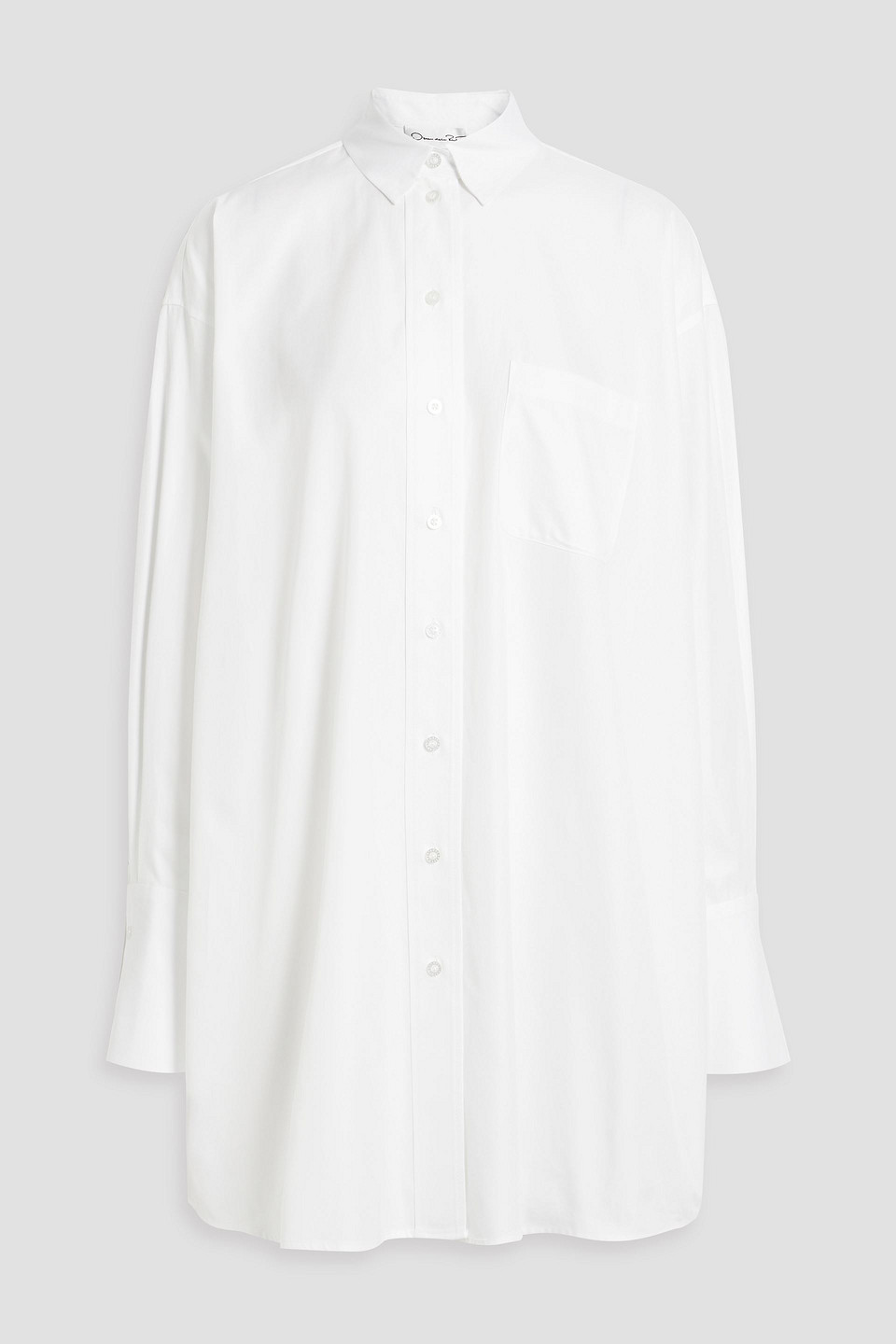 Oscar De La Renta Oversized Cotton-poplin Shirt In White