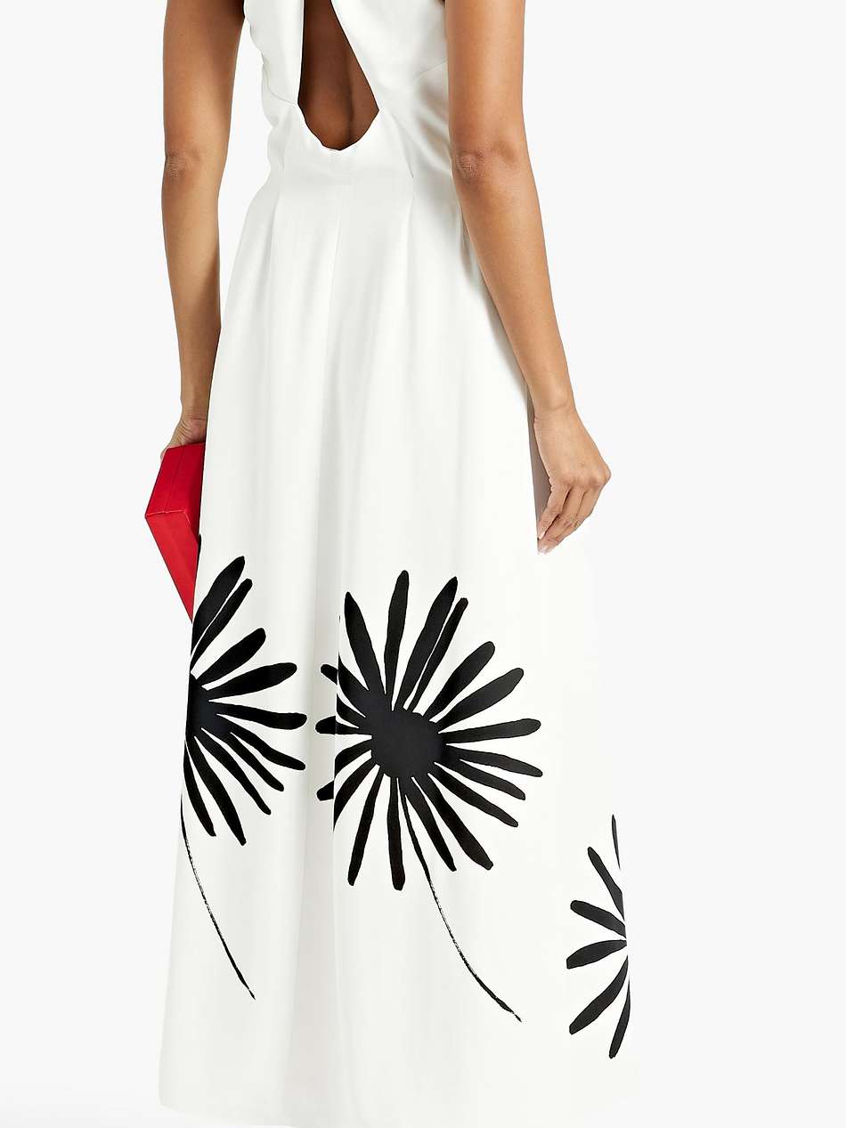 twist-front printed crepe maxi dress