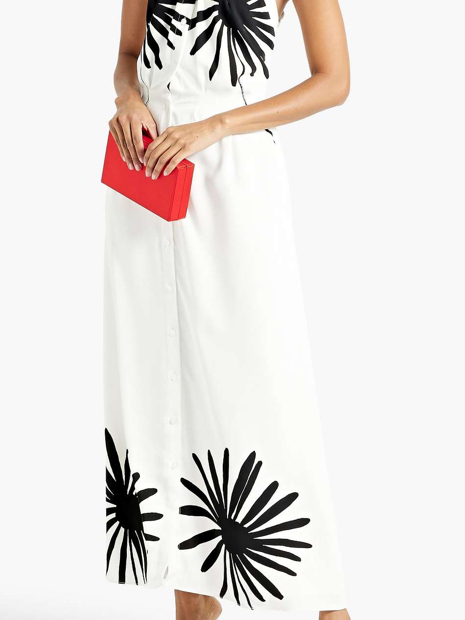twist-front printed crepe maxi dress
