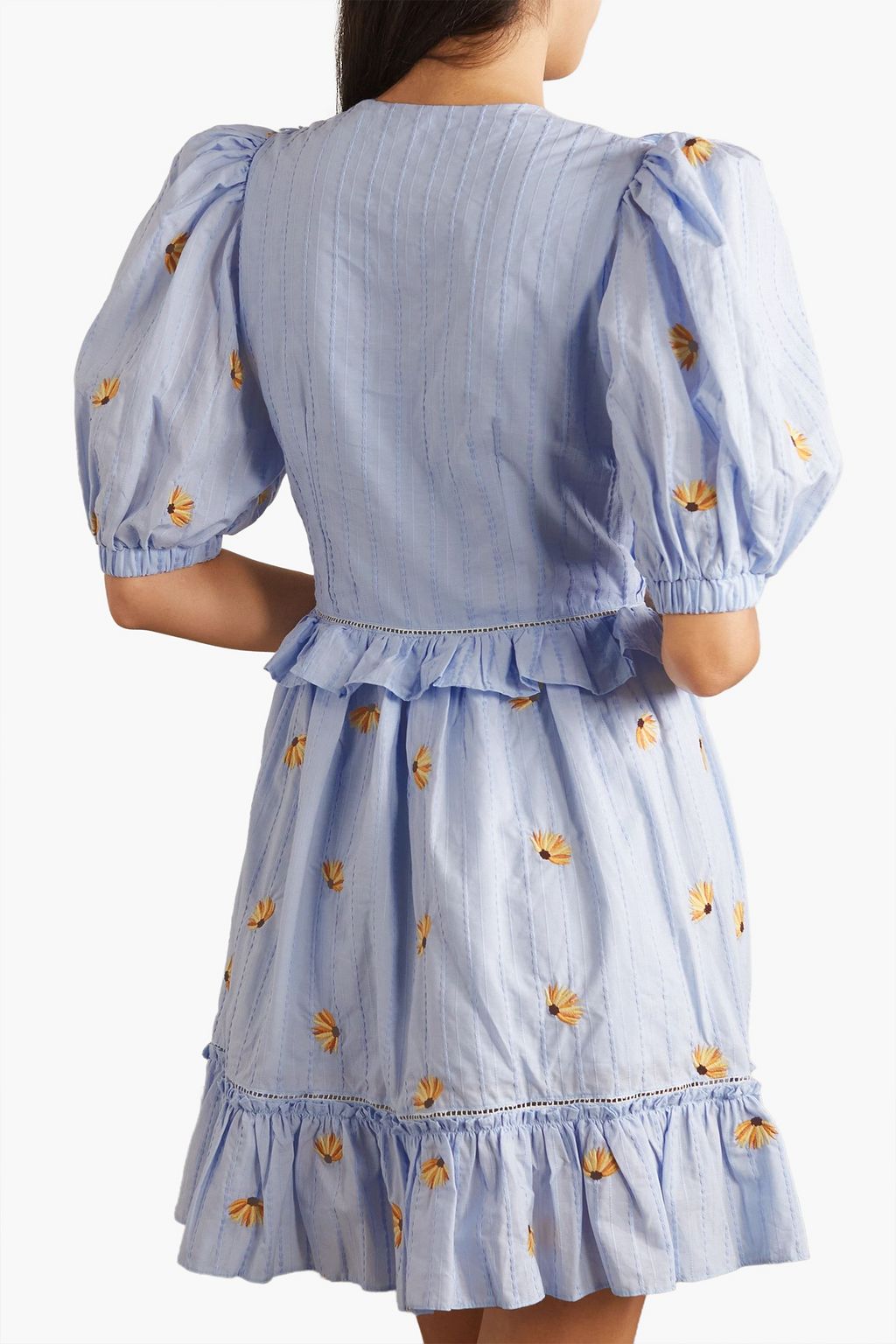 LUG VON SIGA Flora Minikleid aus Baumwolle mit Rüschen und Stickereien