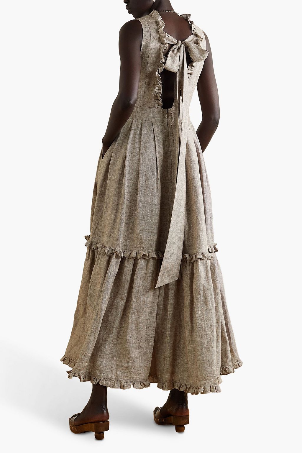 JOSLIN Juliet tiered ruffled linen maxi dress THE OUTNET
