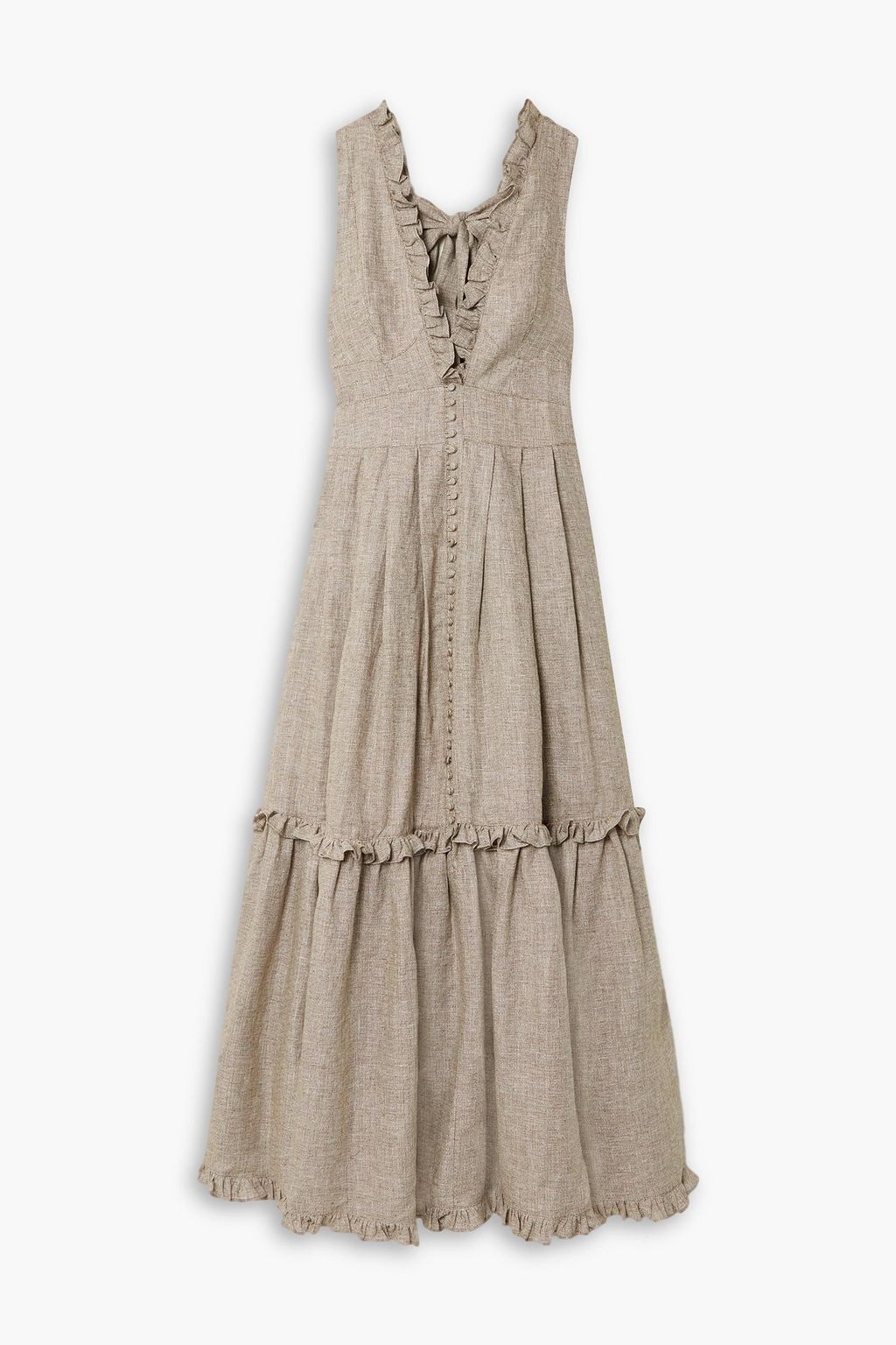 JOSLIN Juliet tiered ruffled linen maxi dress THE OUTNET JOSLIN Juliet tiered ruffled linen maxi dress THE OUTNET