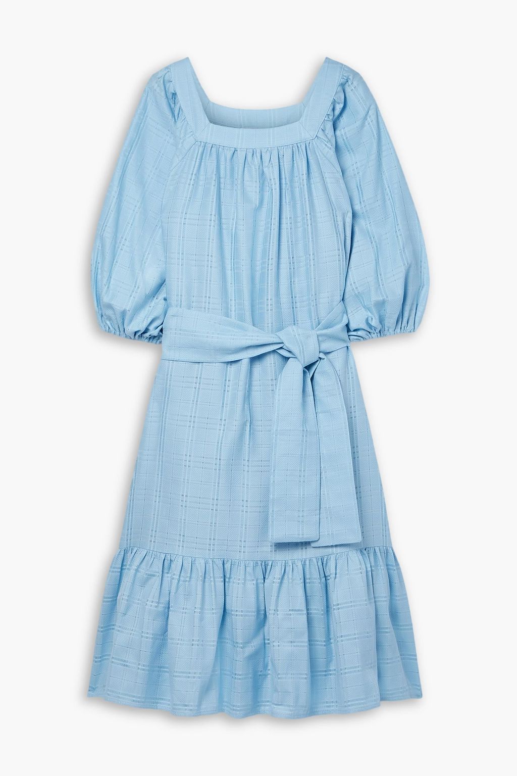 LISA MARIE FERNANDEZ Laure linen-blend jacquard midi dress | THE OUTNET