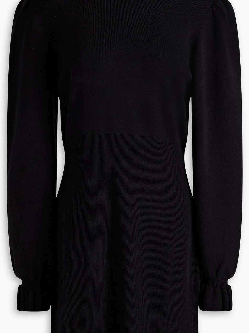 sancie ruffled ribbed-knit mini dress
