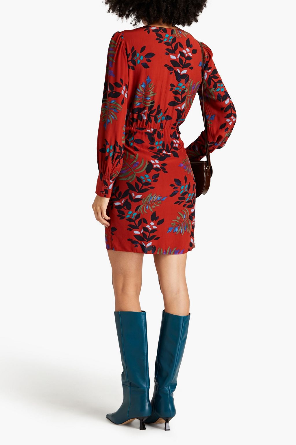 BA&SH Cassie wrap-effect floral-print satin mini dress