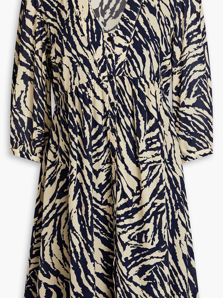 vuzy printed georgette mini dress