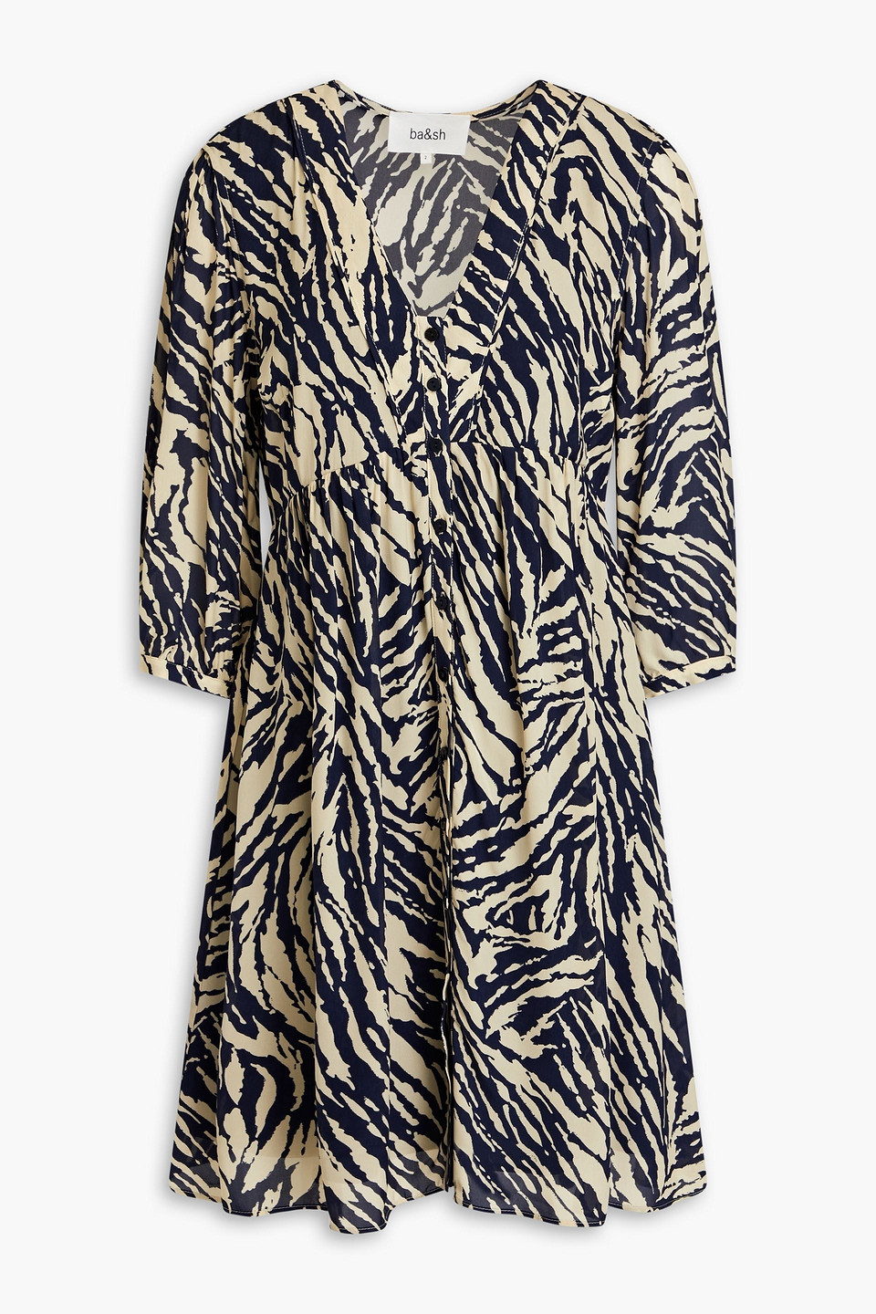 Ba&sh Vuzy Printed Georgette Mini Dress In Navy