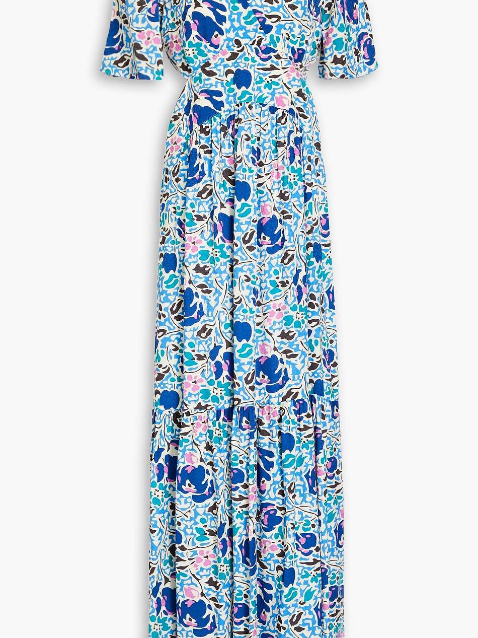 ova cutout printed jacquard maxi dress