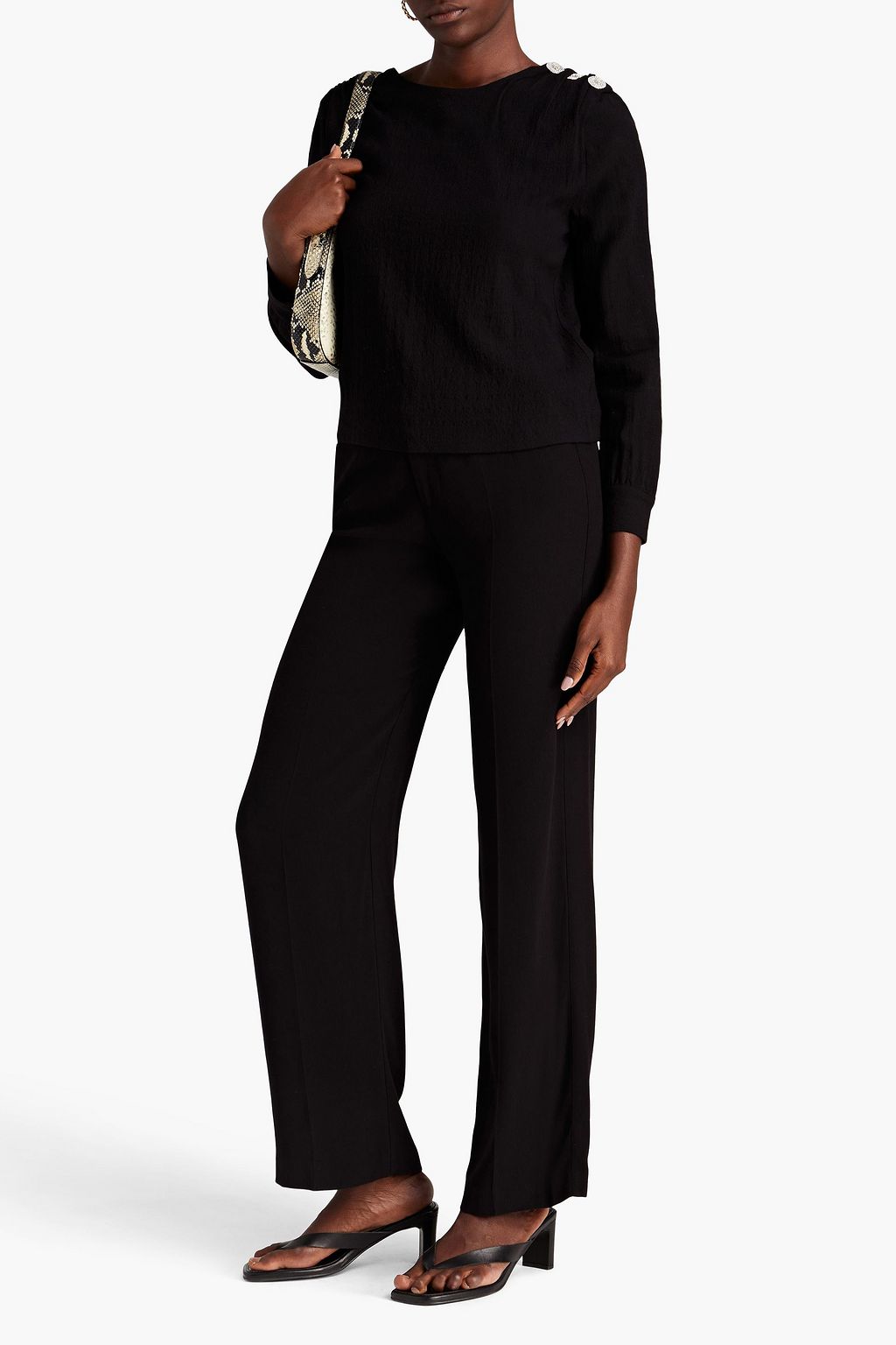 BA&SH Marty embellished crepe top