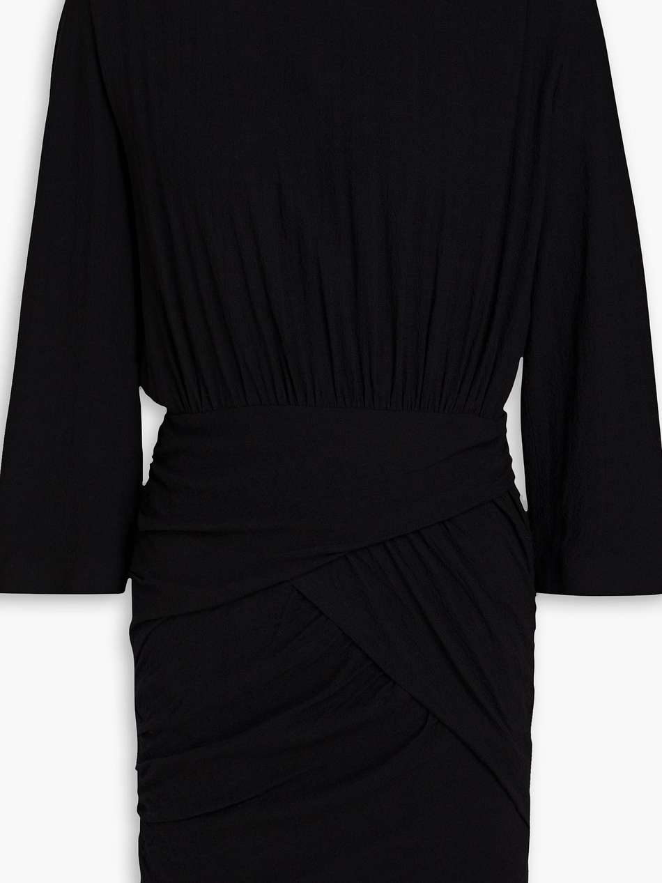 megan crystal-embellished crepe mini dress