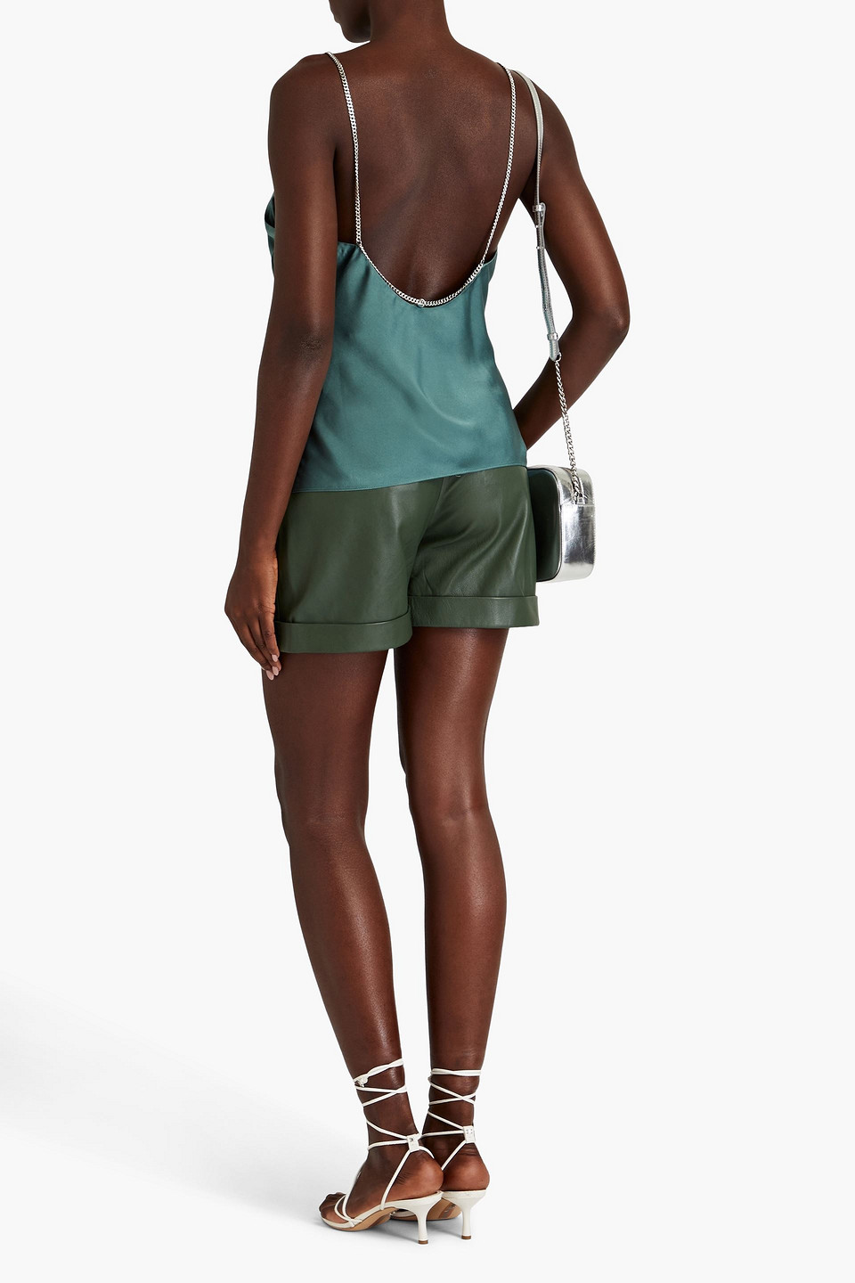 Ba&sh Top Aus Satin Mit Verzierung In Teal