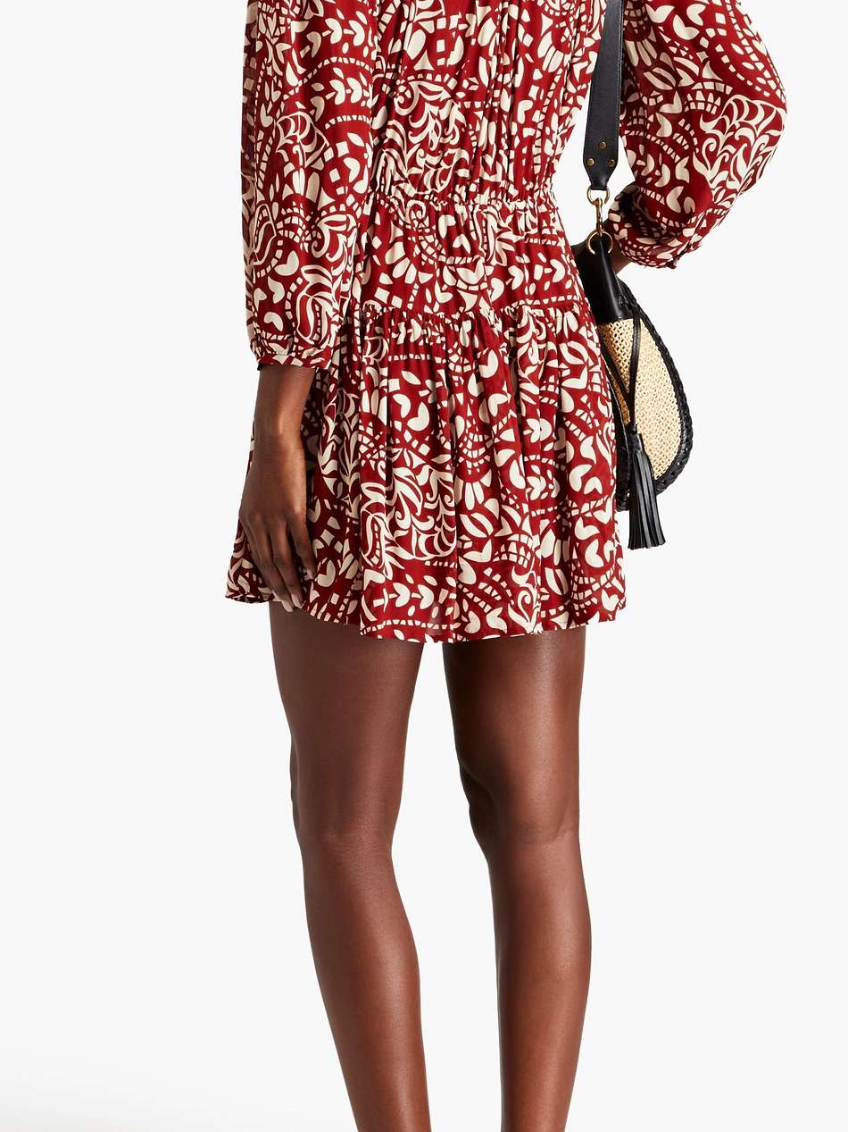 kimy printed crepe de chine mini dress