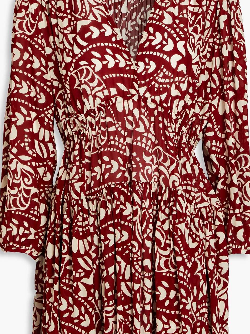 kimy printed crepe de chine mini dress