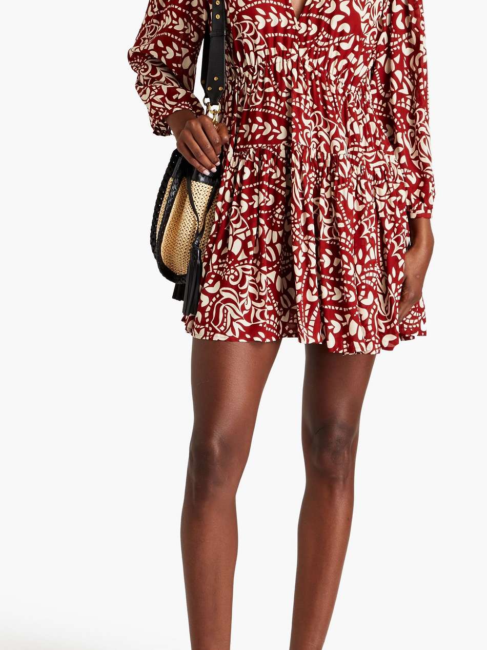 kimy printed crepe de chine mini dress