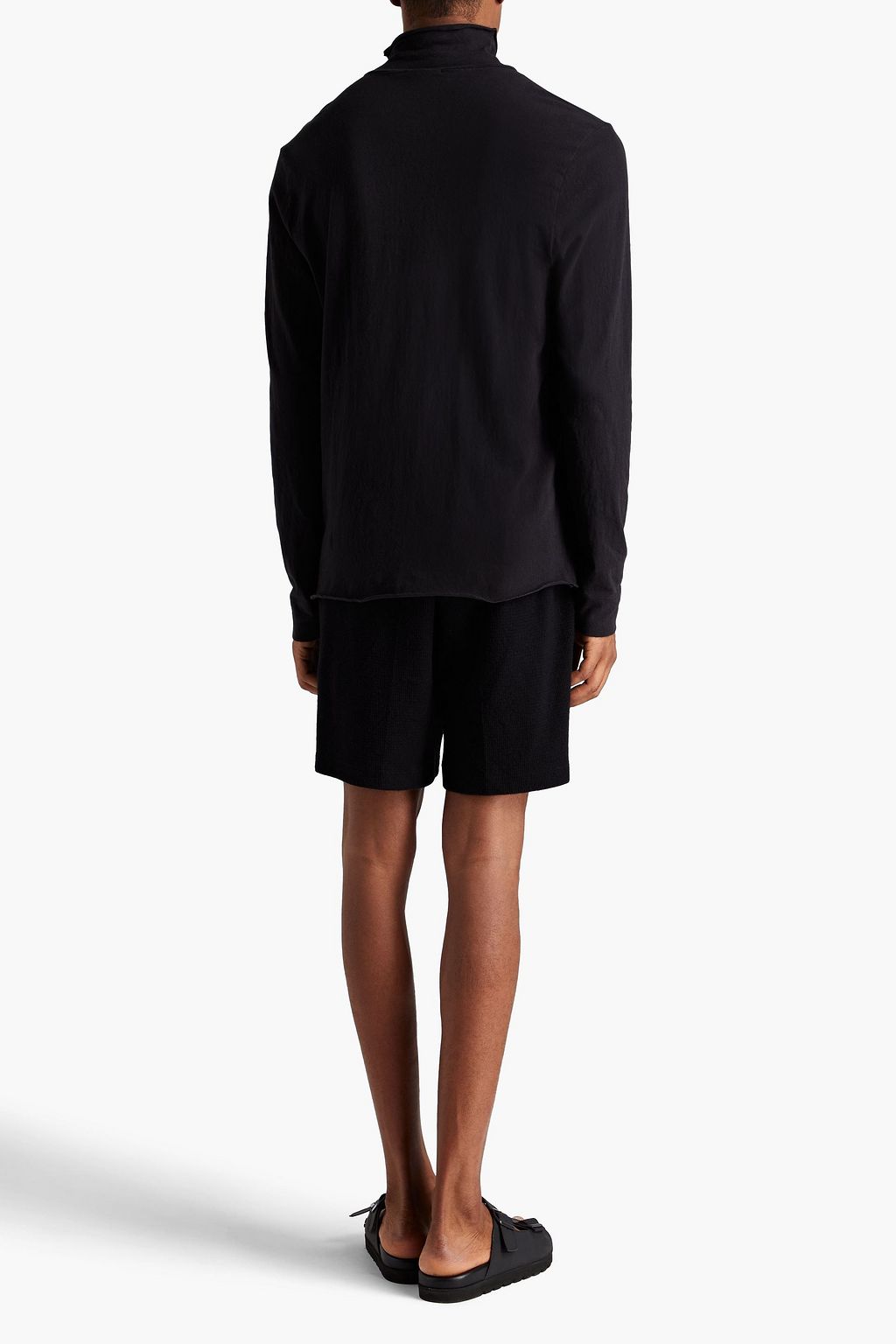 JAMES PERSE Cotton-blend stretch-jersey turtleneck top