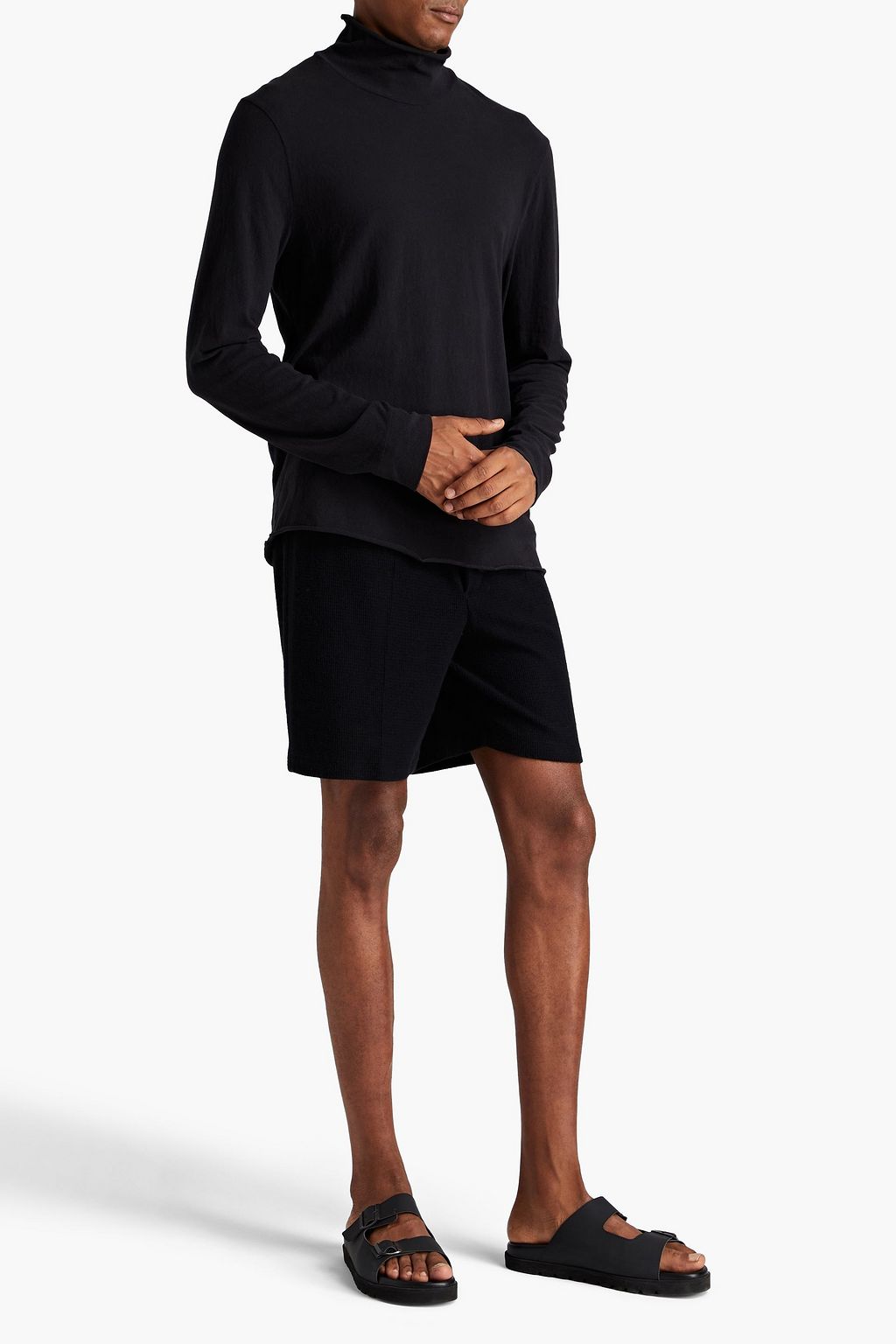 JAMES PERSE Cotton-blend stretch-jersey turtleneck top