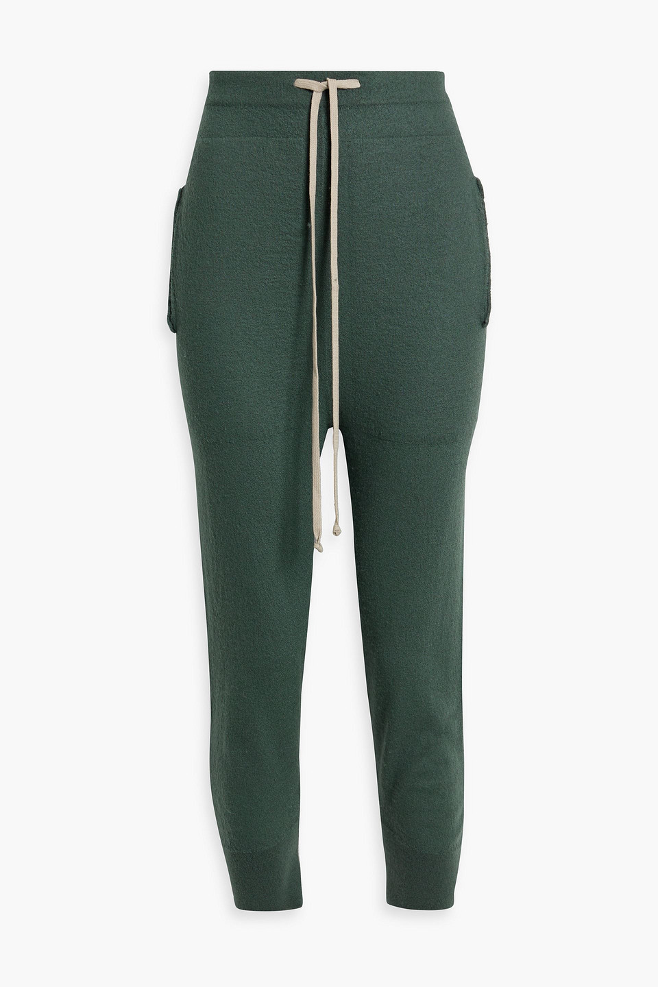 Cropped brushed cashmere track pants