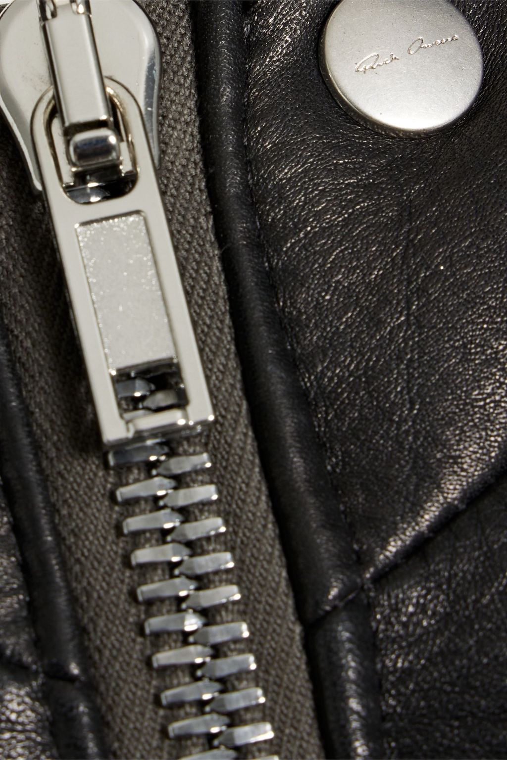 RICK OWENS Knot padded pebbled-leather down jacket