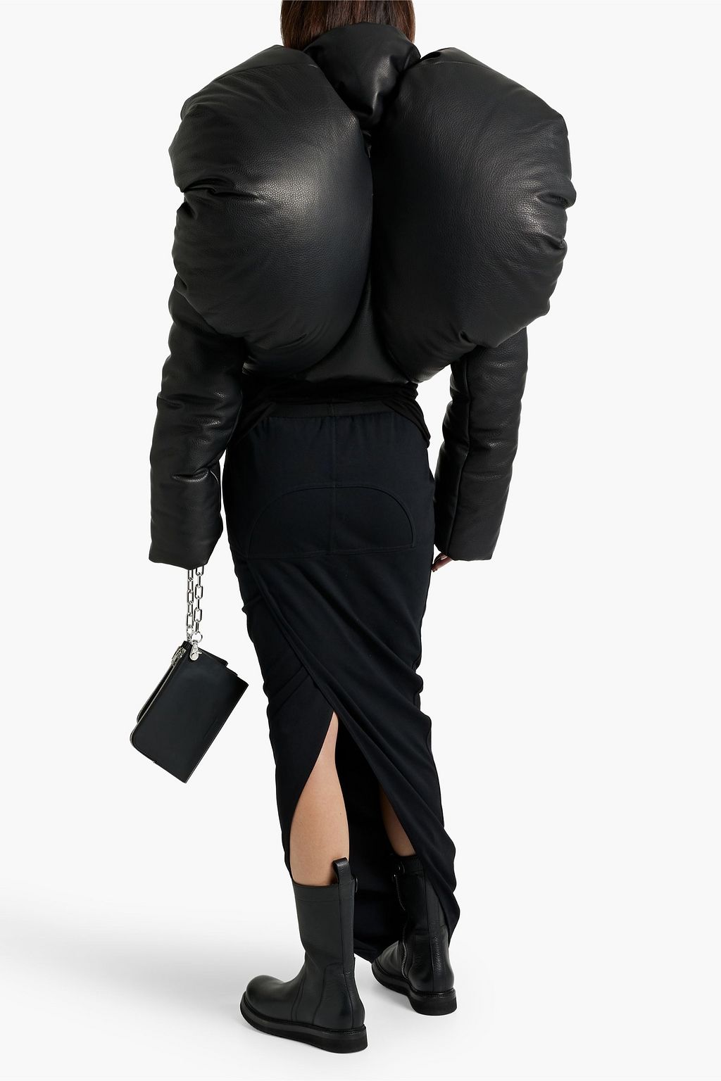 RICK OWENS Knot padded pebbled-leather down jacket