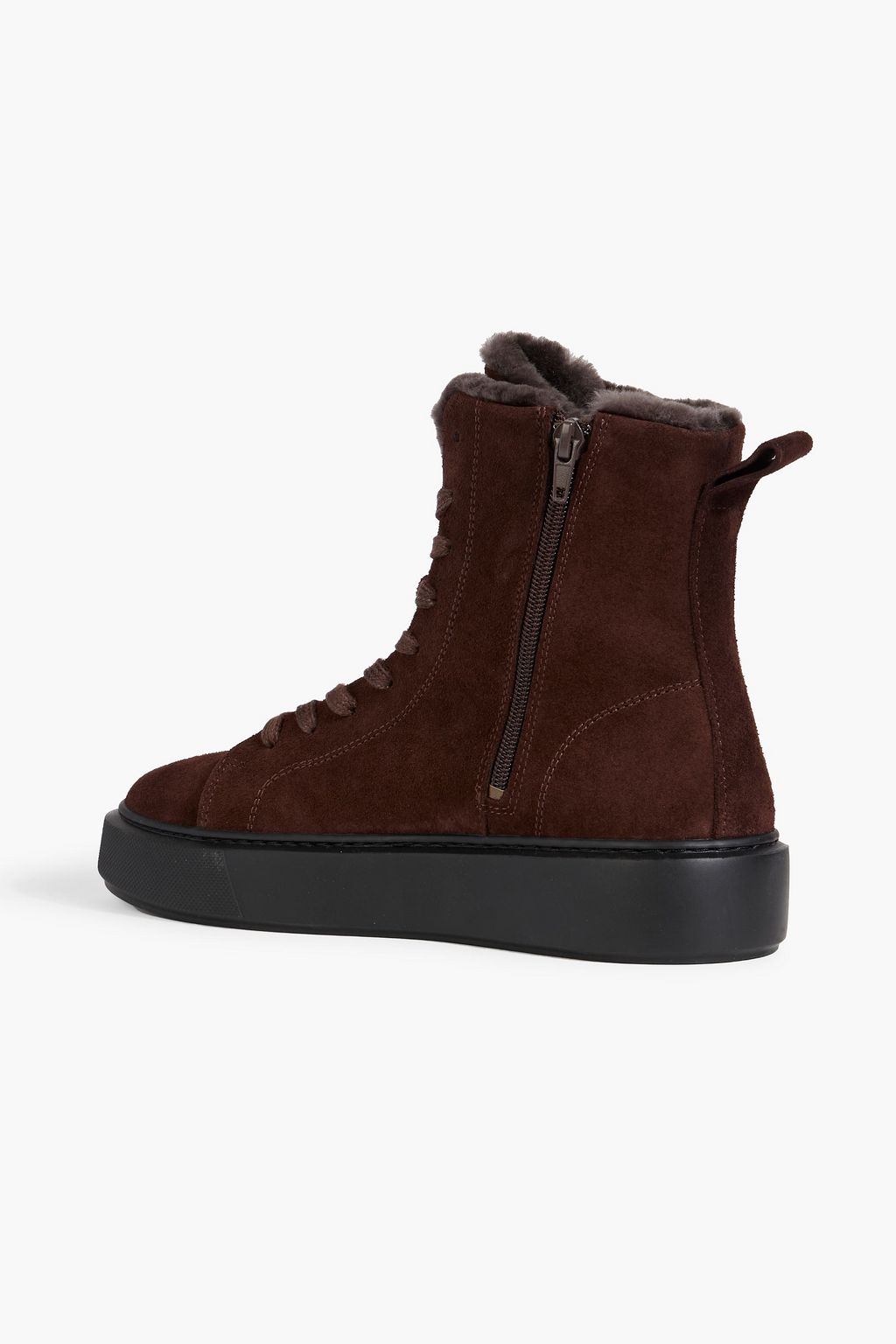 IRIS & INK Fallon shearling-lined suede high-top sneakers