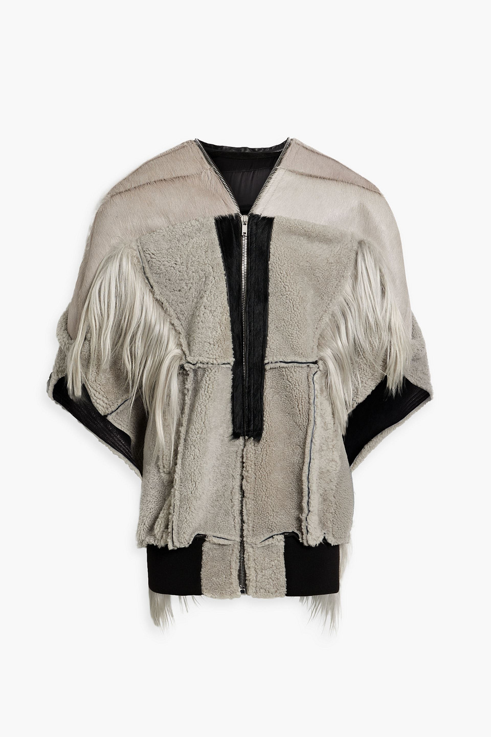 Rick Owens Shearling Jacket In Gray