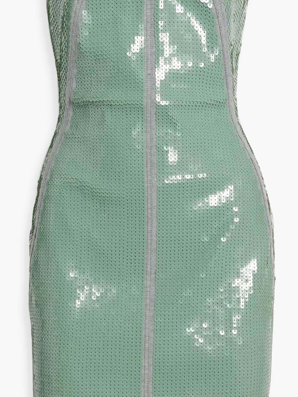 sequined denim mini dress