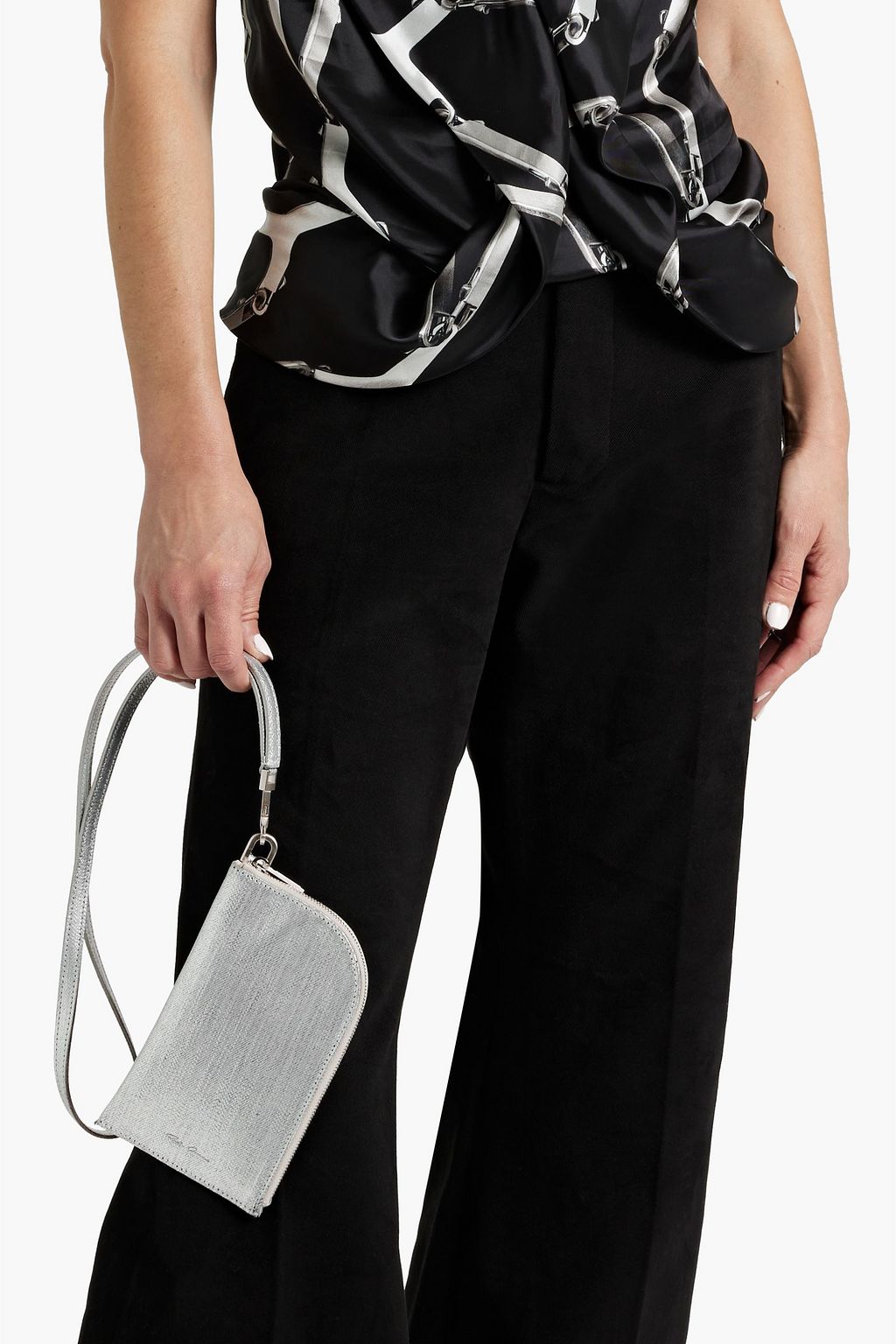 RICK OWENS Luxor metallic coated-canvas wallet