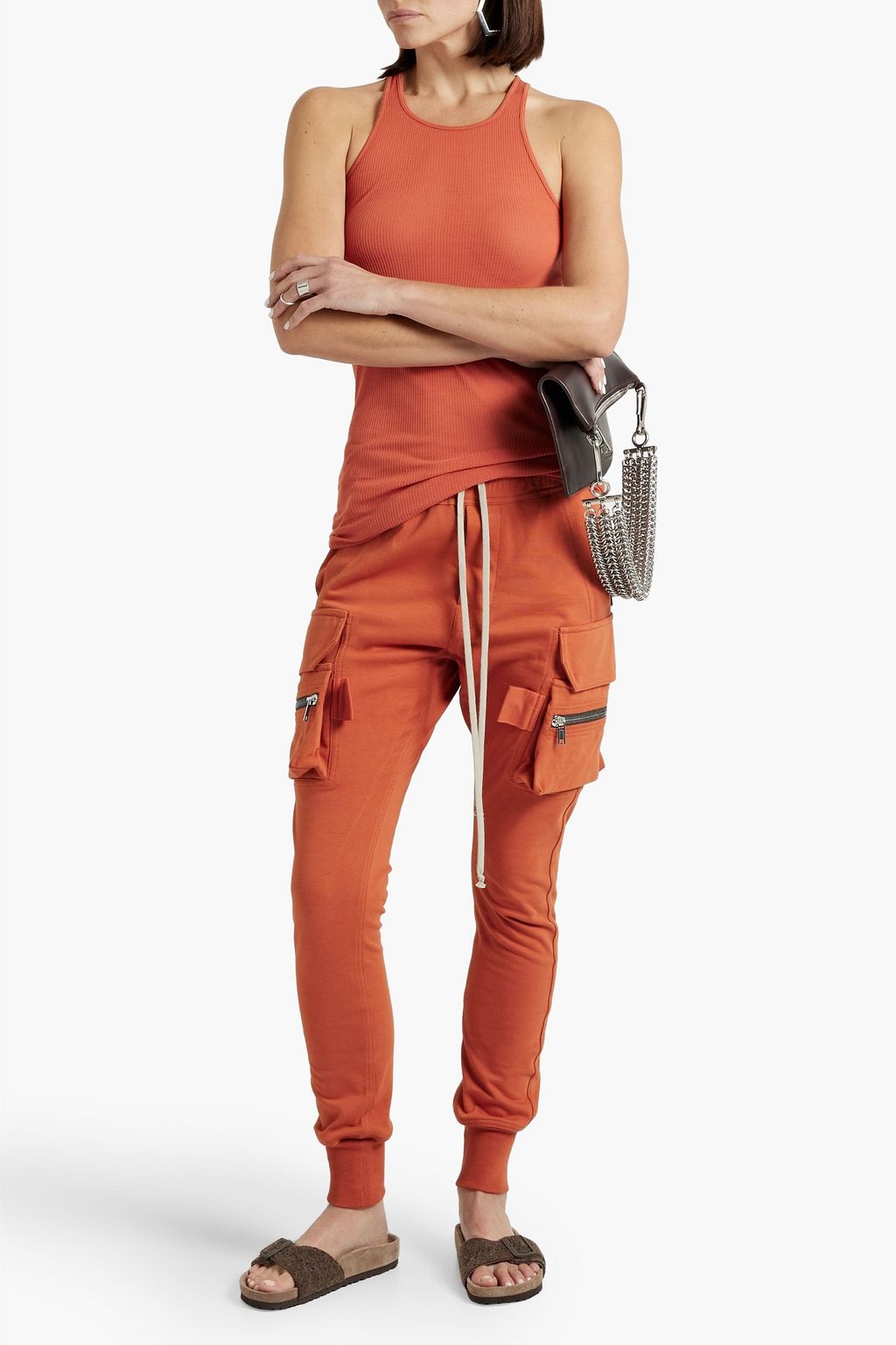RICK OWENS French cotton-terry track pants