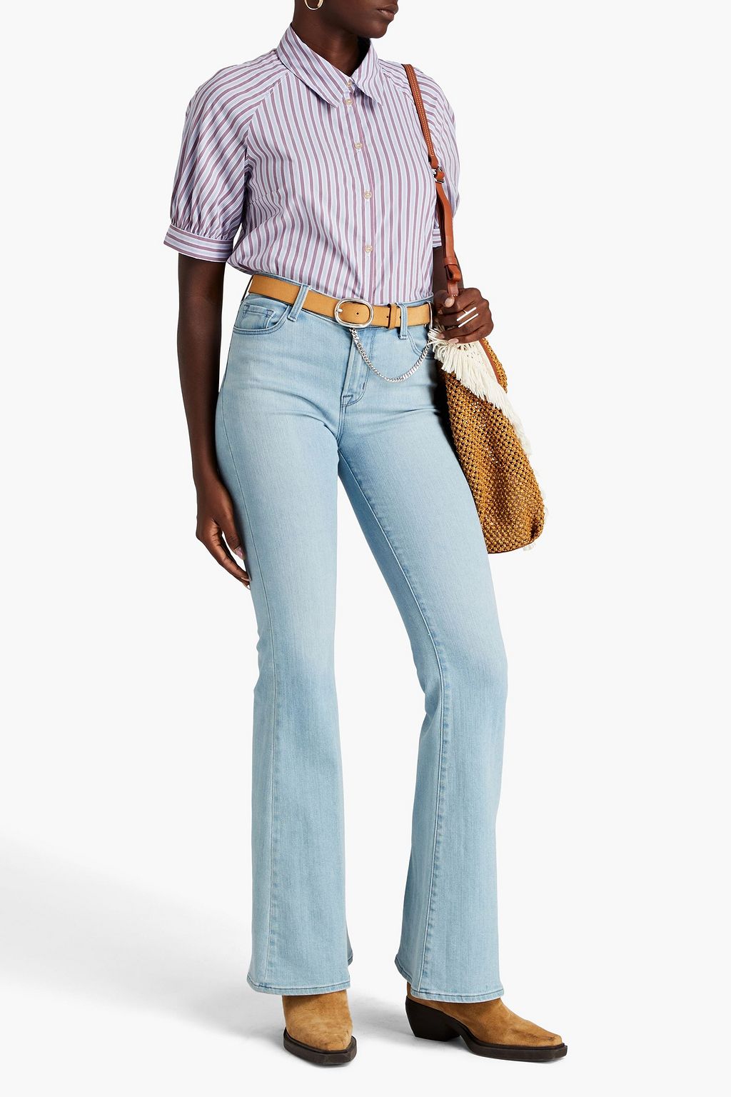 BA&SH Hola striped stretch-cotton poplin shirt
