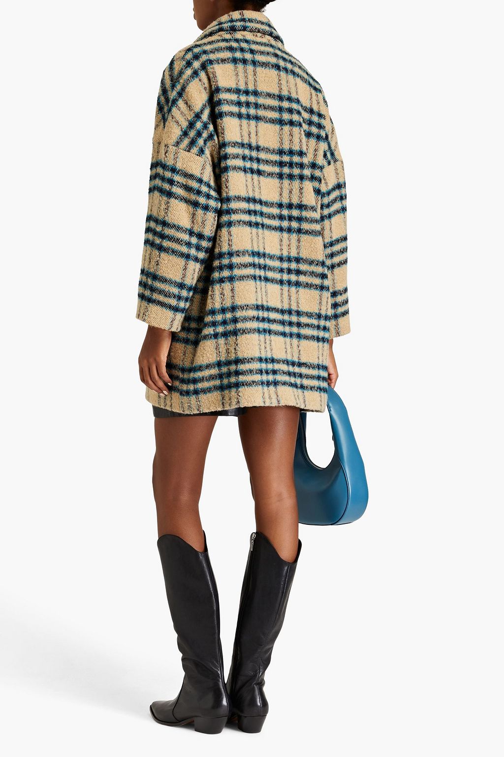 BA&SH Gus double-breasted checked brushed flannel jacket