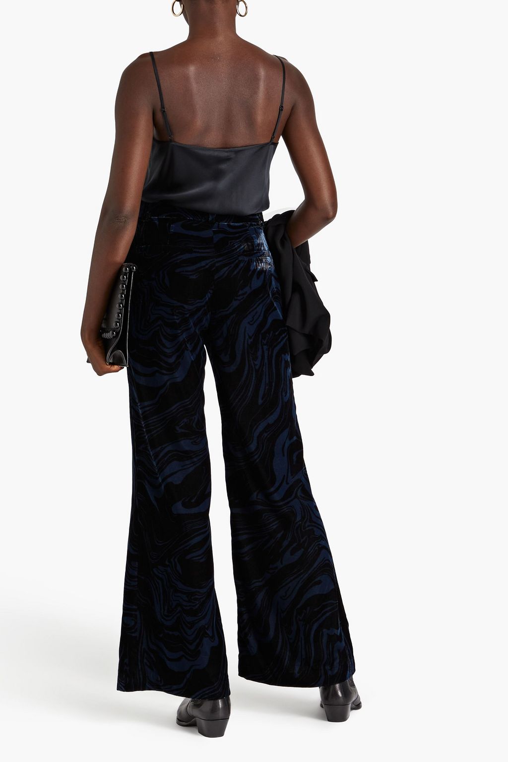 BA&SH Teana printed velvet flared pants