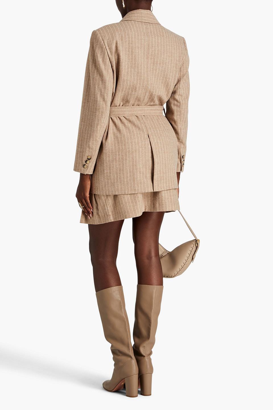 Ba&sh Doppelreihiger Blazer Aus Flanell Mit Streifen In Beige