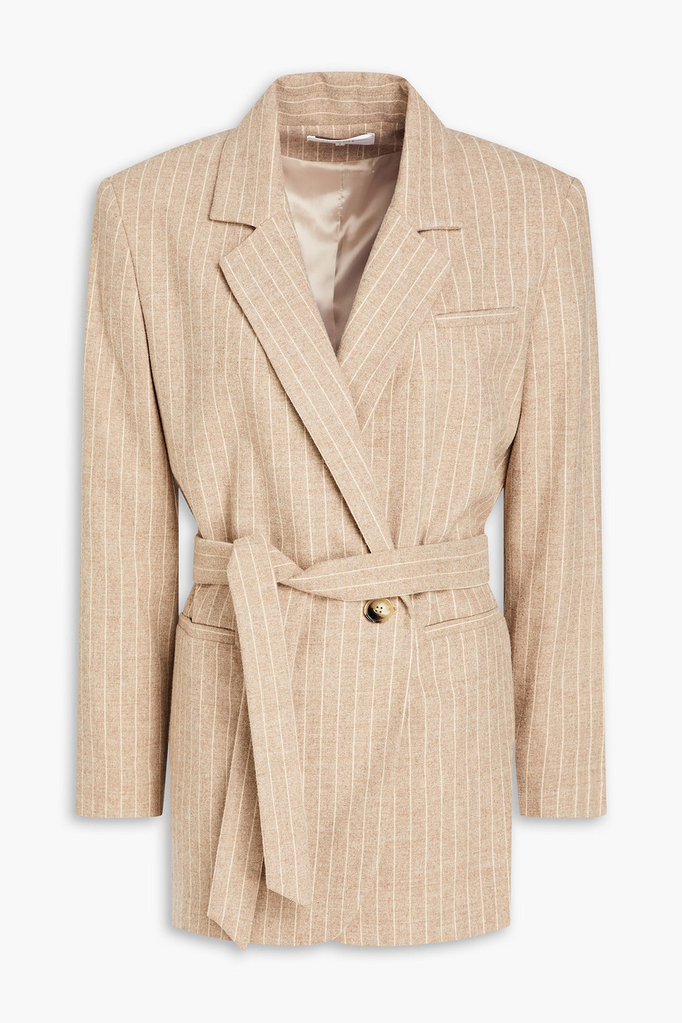 Ba&sh Doppelreihiger Blazer Aus Flanell Mit Streifen In Beige