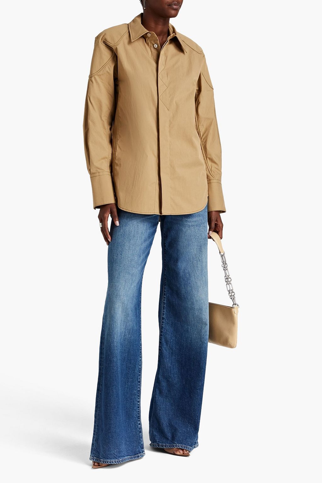 DION LEE قميص من التويل المصنوع من مزيج من القطن