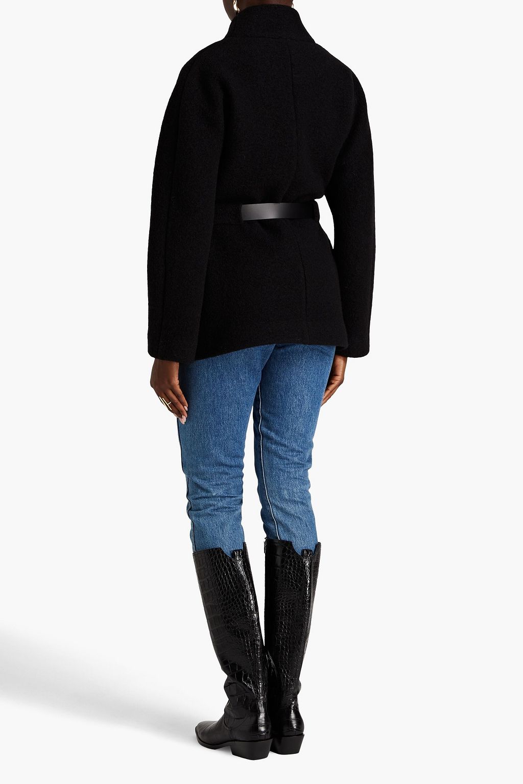 BA&SH Carole belted bouclé wool coat