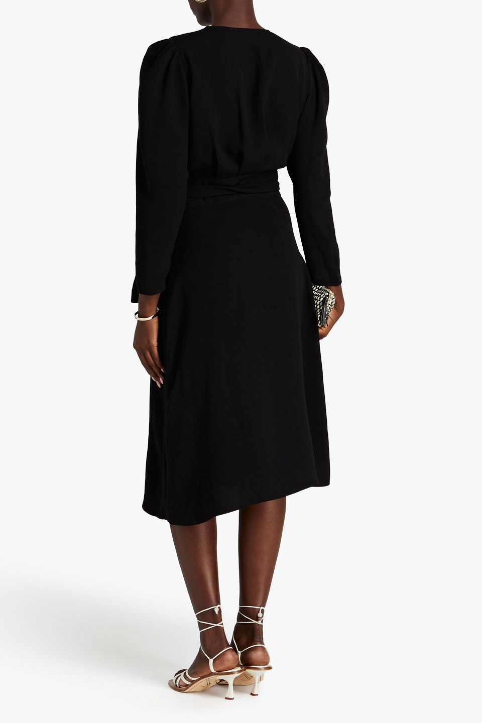  Ba&sh - Crepe Midi Wrap Dress - Black - 0 