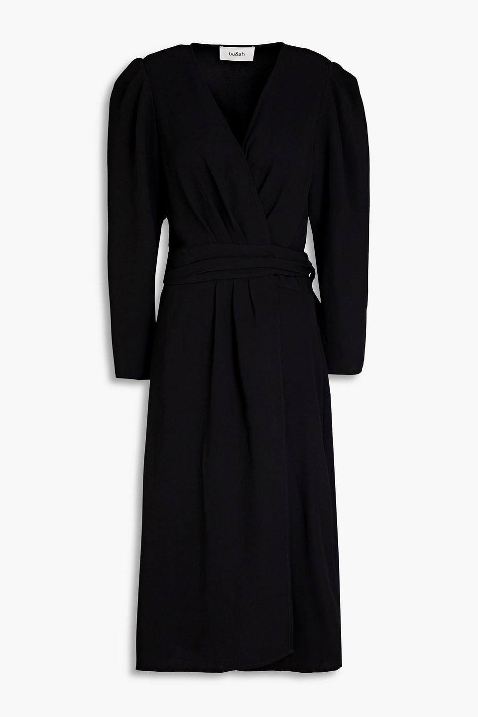 Ba&sh Odile Crepe Midi Wrap Dress