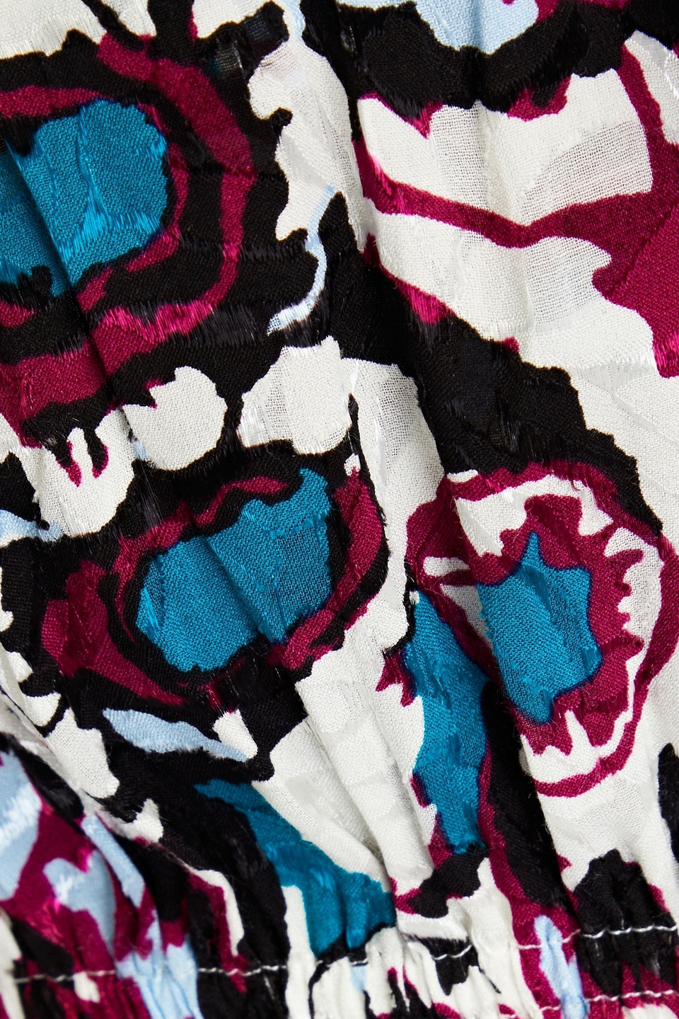Ba&sh Ruffled Printed Jacquard Wrap Top In Plum