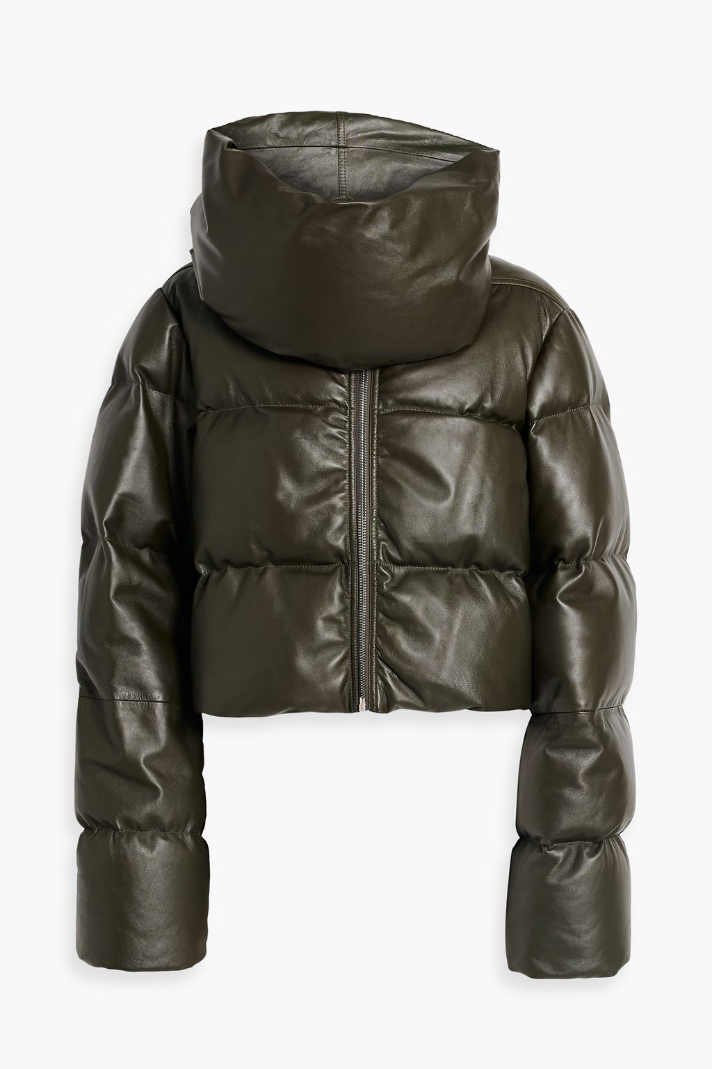 RICK OWENS Quilted leather down jacket THE OUTNET