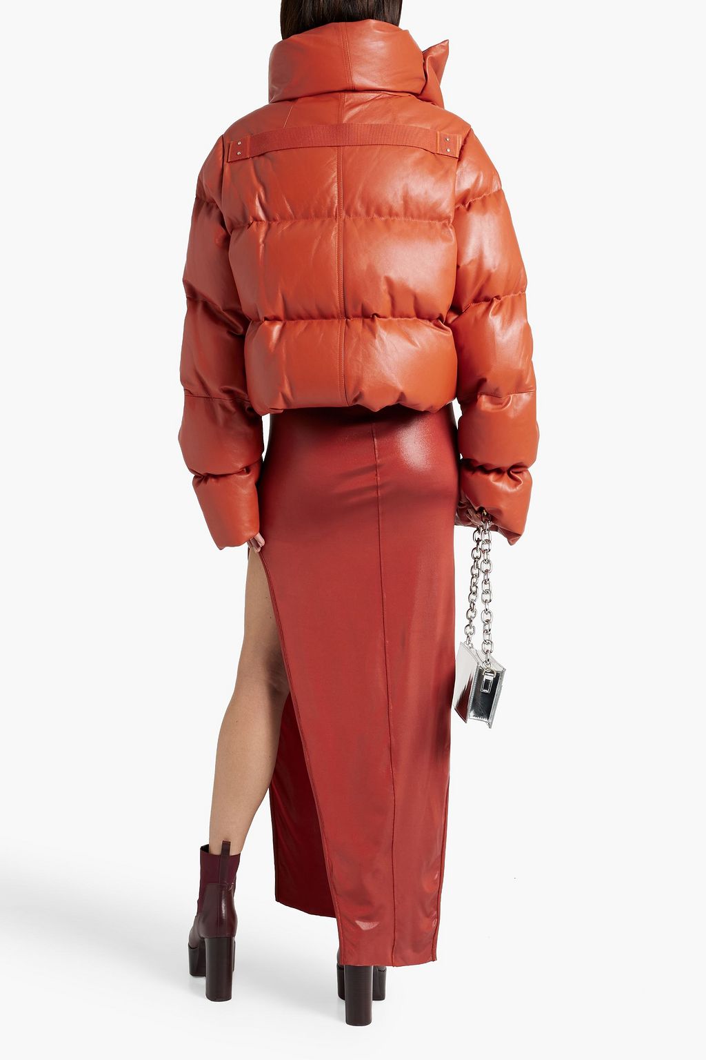 RICK OWENS Quilted leather down jacket