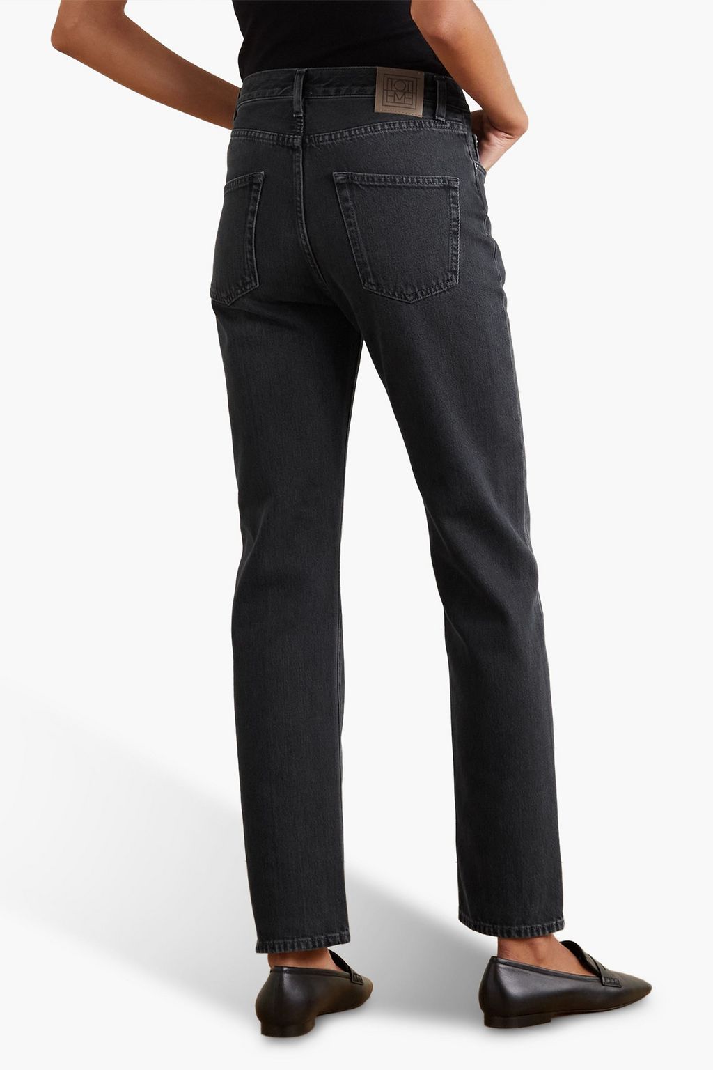 TOTEME Faded high-rise straight-leg jeans