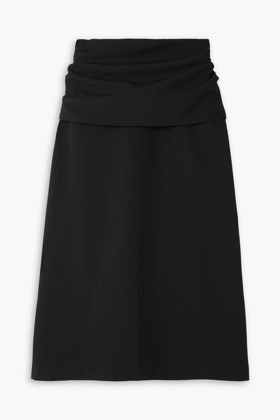 Totême Pleated Crepe Midi Skirt In Black