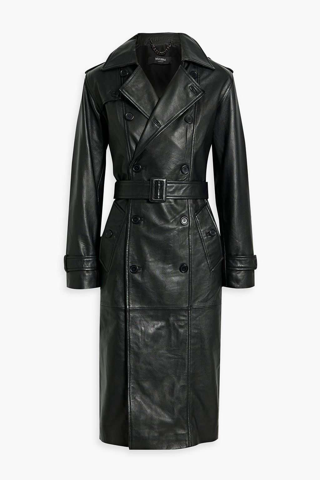 MUUBAA Cassie belted leather trench coat | THE OUTNET