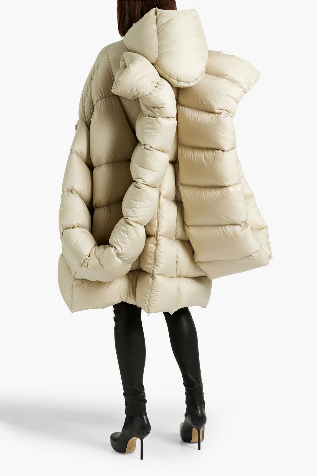 RICK OWENS Geth convertible quilted shell hooded down coat