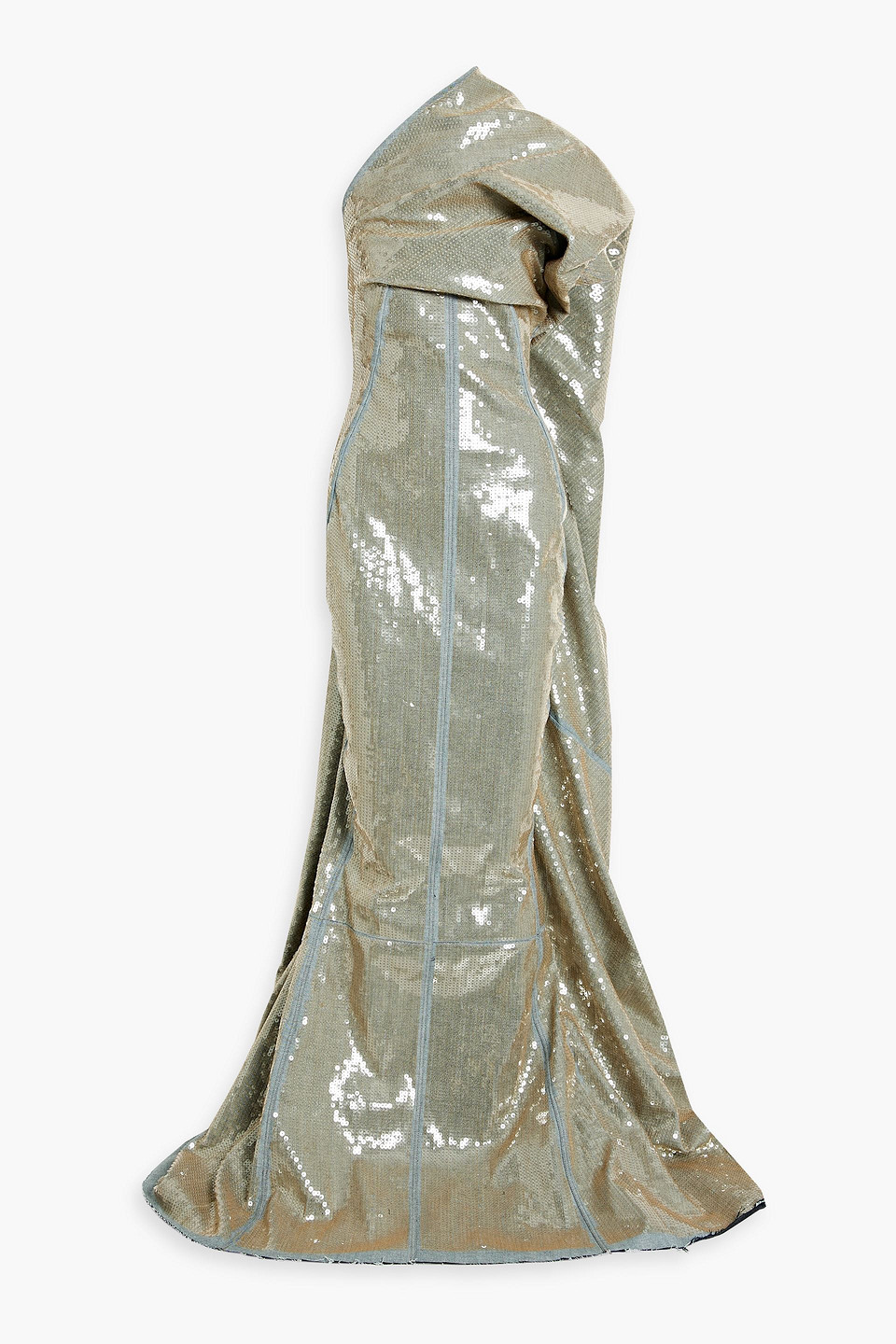 Rick Owens Aphrodite Sequined Denim Gown In Stone | ModeSens