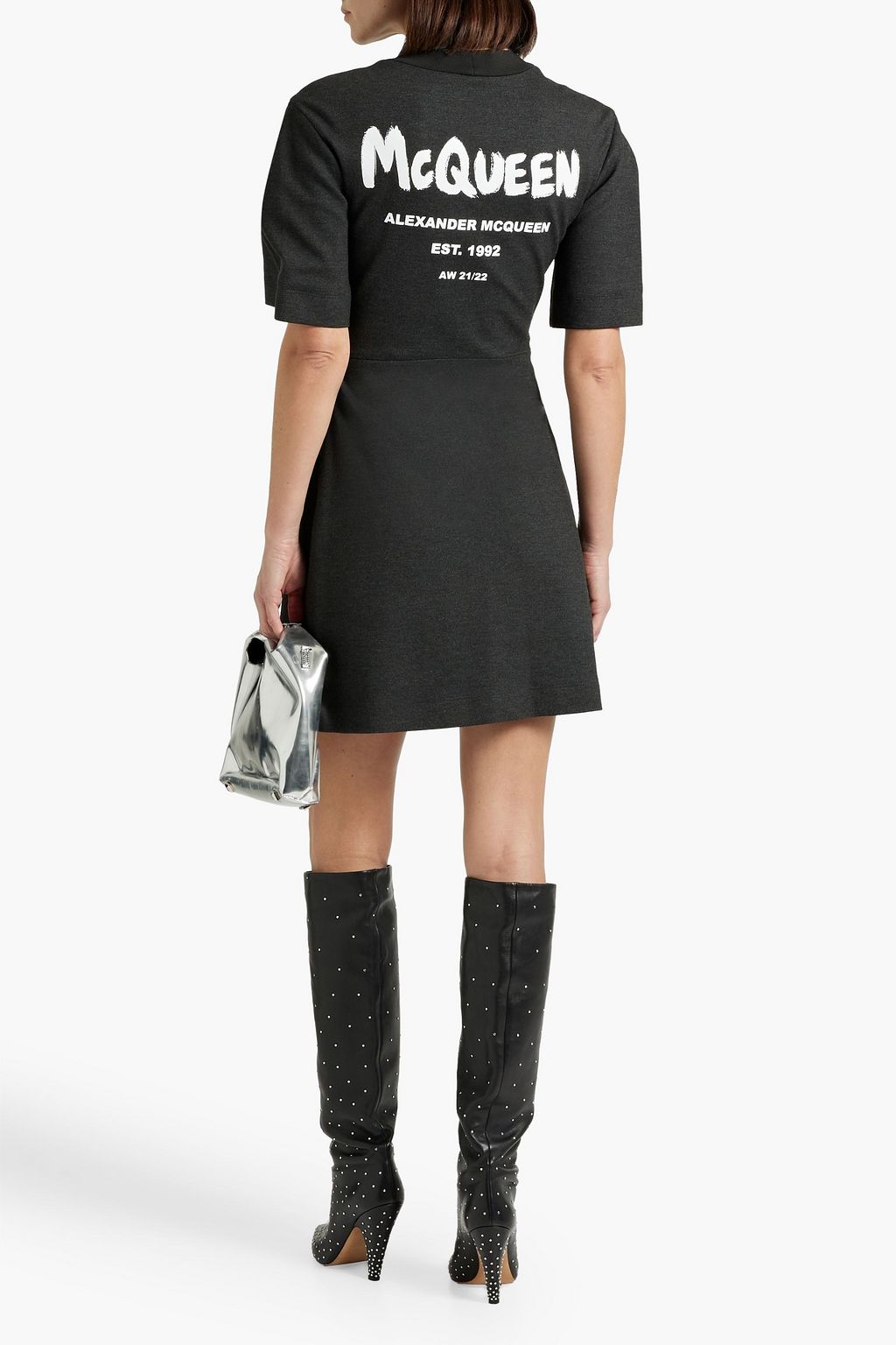 MCQUEEN Printed jersey mini dress